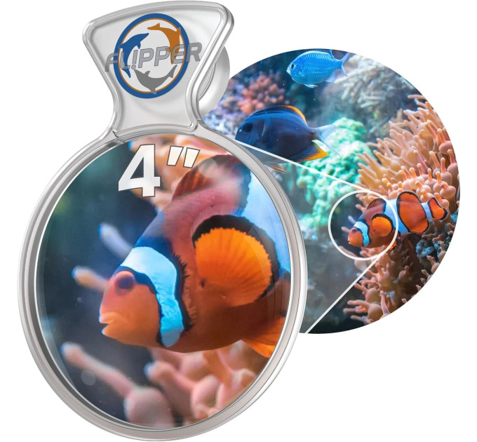 FLIPPER DEEPSEE VIEWER 4" CLEAR лупа на магните для наблюдения за аквариумом
