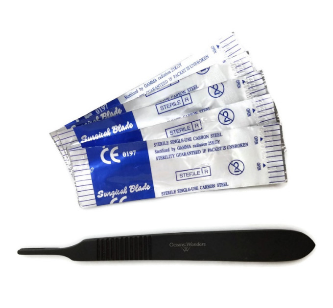 Oceans Wonders 6" Black Oxide Coral Scalpel w/ 10 Blades скальпель для мягких кораллов