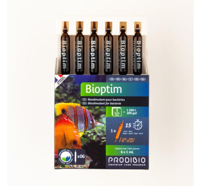 Prodibio Bioptim 6 добавка для усиления биологической фильтрации в морских и пресноводных аквариумах