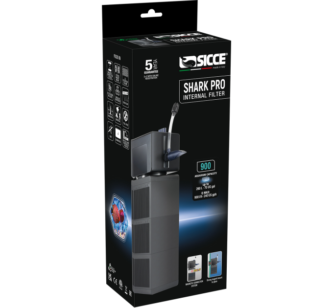 SICCE SHARK PRO 900 внутренний фильтр 900 л/ч на магнитном креплении