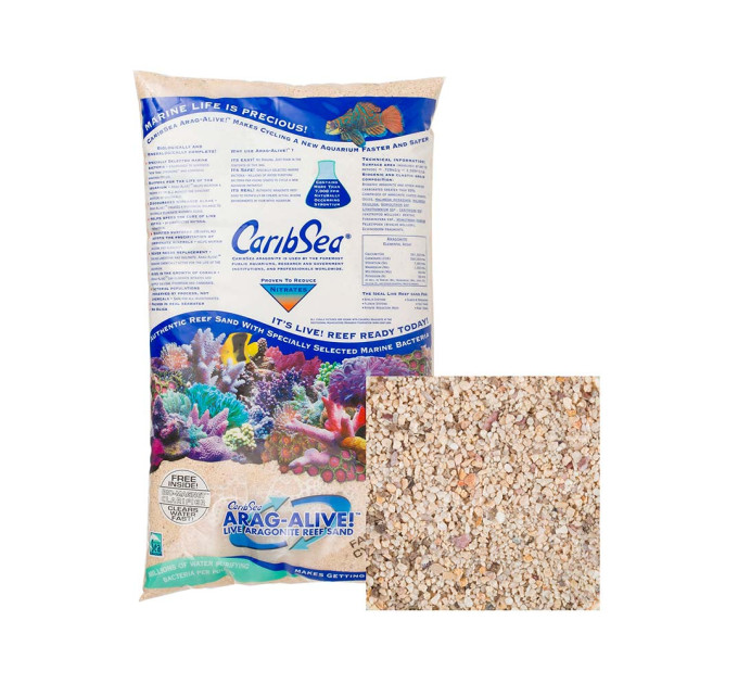 CaribSea Fiji Pink 20lb (9кг) живой песок для морских аквариумов фракция 0,5-1,5мм