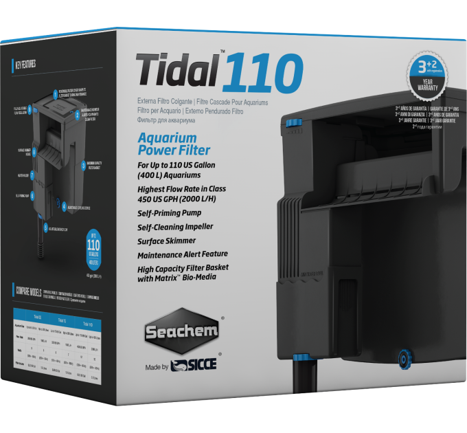 SEACHEM TIDAL 110 навесной фильтр 2000 л/ч для аквариумов до 400л