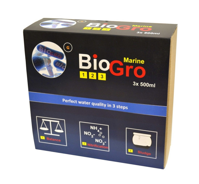 DVH BioGro 123 (3x250ml) трех-компонентный комплекс бактерий для морских аквариумов