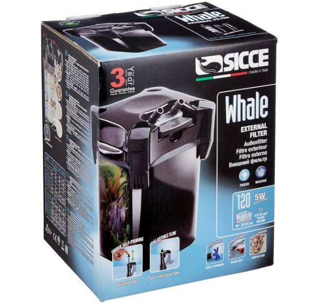 SICCE WHALE 120 зовнішній фільтр 540 л/год для акваріумів до 120л