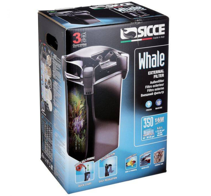 SICCE WHALE 350 зовнішній фільтр 1100 л/год для акваріумів до 350л