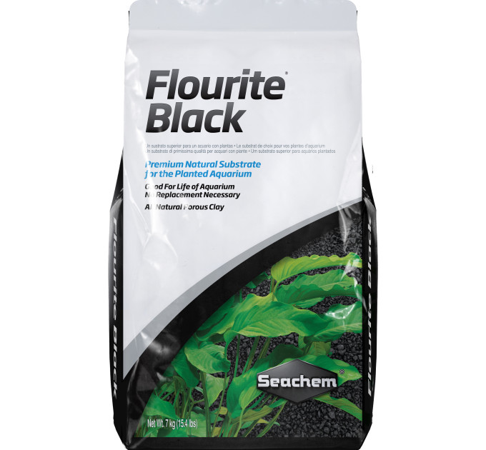 Seachem Flourite Black (7kg) глиняный гравий черный