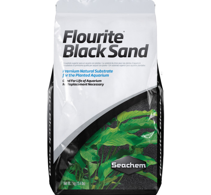 Seachem Flourite Black Sand (7kg) измельченный глиняный гравий черный