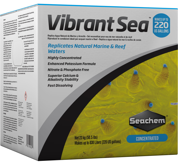 Seachem Vibrant Sea Salt 23kg соль для морских аквариумов