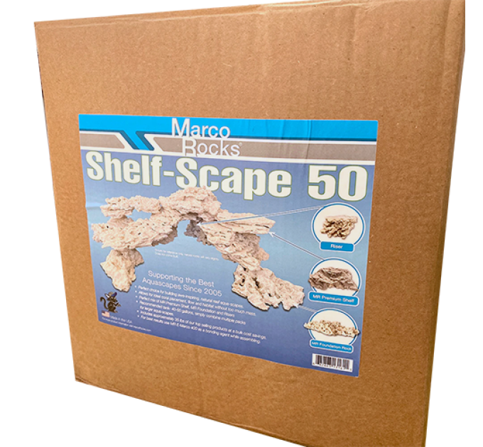 MarcoRocks Shelf-Scape 50 Kit (35lb) натуральный арагонитовый камень для морских и цихлидных аквариумов